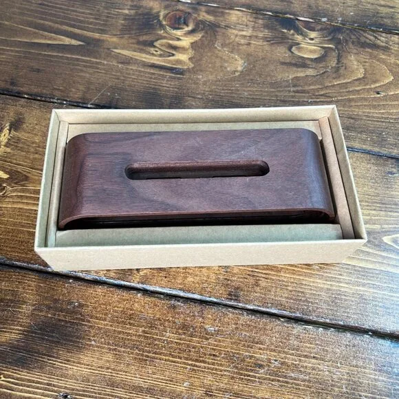 Decent Wooden Phone Stand Maple & Black Walnut Compact & Stylish Design Natural